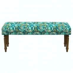 Chumbakdesign Nawaab Bench - Tropical Ikkat Green Furniture & Storage