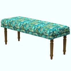 Chumbakdesign Nawaab Bench - Tropical Ikkat Green Furniture & Storage