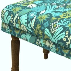 Chumbakdesign Nawaab Bench - Tropical Ikkat Green Furniture & Storage
