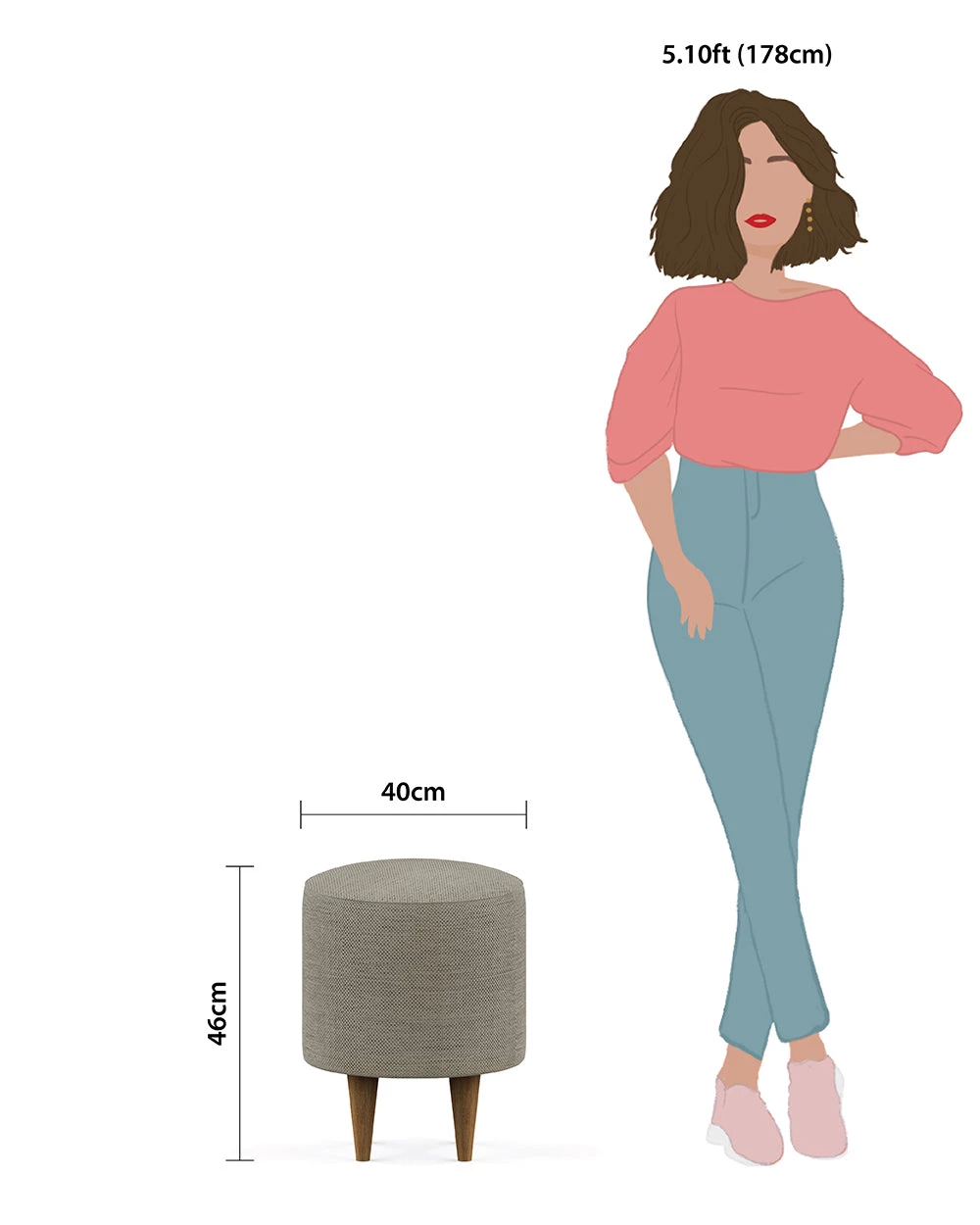 Chumbakdesign Furniture & Storage French Pouffe - Bangalore Grey 7 Chumbakdesign Furniture & Storage French Pouffe - Bangalore Grey