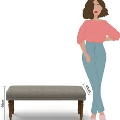 Chumbakdesign Nawaab Bench - Bangalore Grey Furniture & Storage