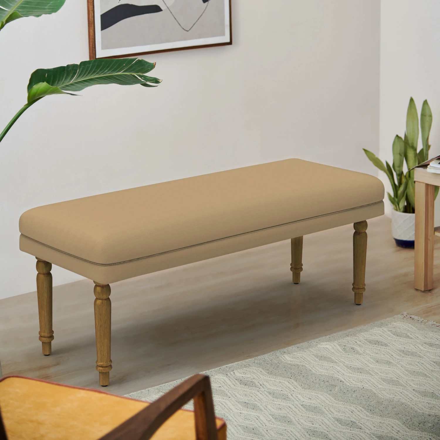 Chumbakdesign Furniture & Storage Nawaab Bench - Beach Beige 3 Chumbakdesign Furniture & Storage Nawaab Bench - Beach Beige
