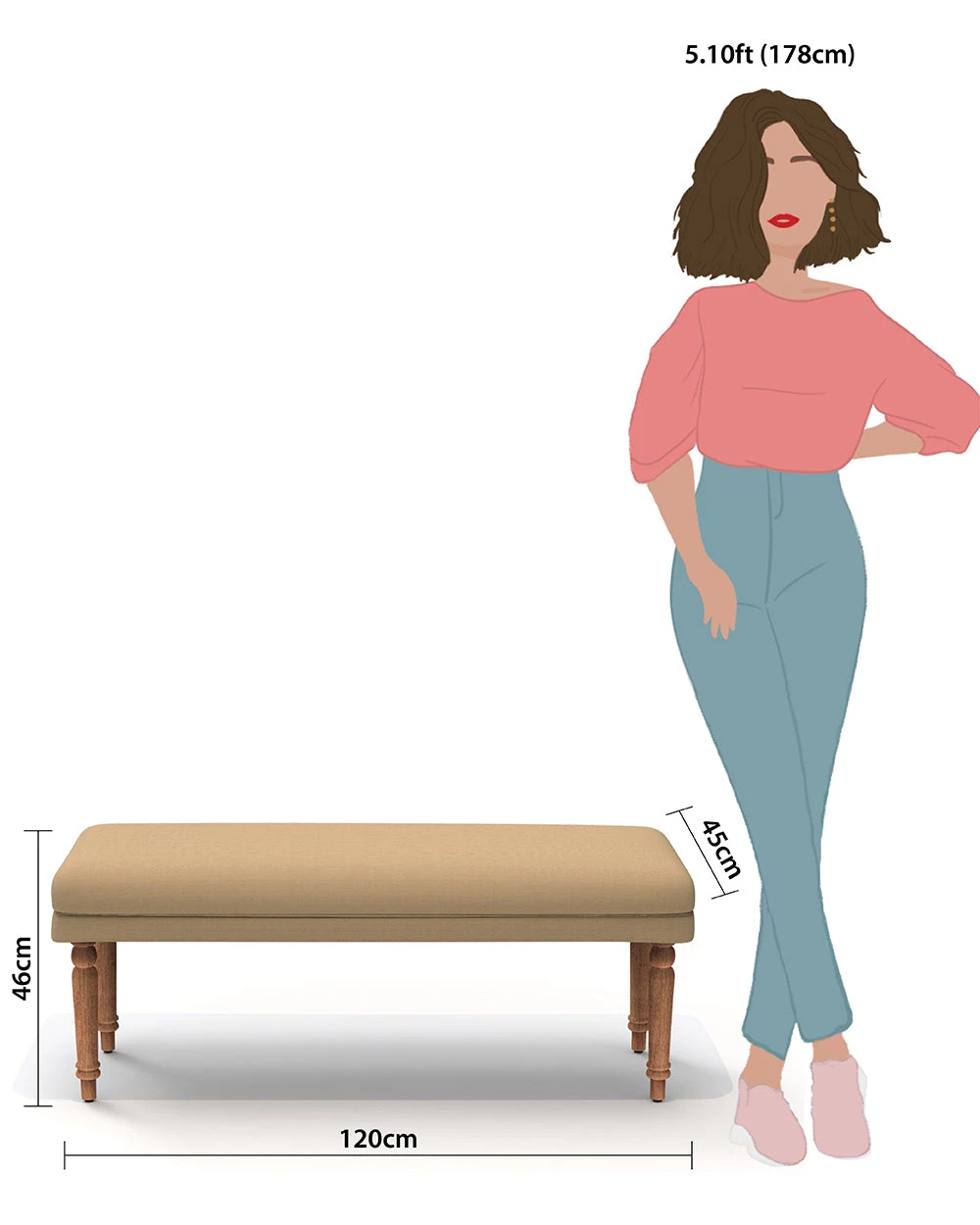 Chumbakdesign Furniture & Storage Nawaab Bench - Beach Beige 8 Chumbakdesign Furniture & Storage Nawaab Bench - Beach Beige