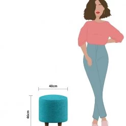 Chumbakdesign French Pouffe - Maldivian Teal