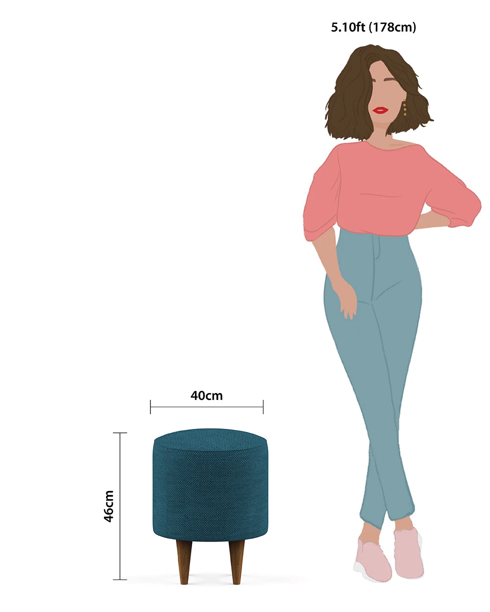 Chumbakdesign French Pouffe - Mediterranian Blue 7 Chumbakdesign French Pouffe - Mediterranian Blue