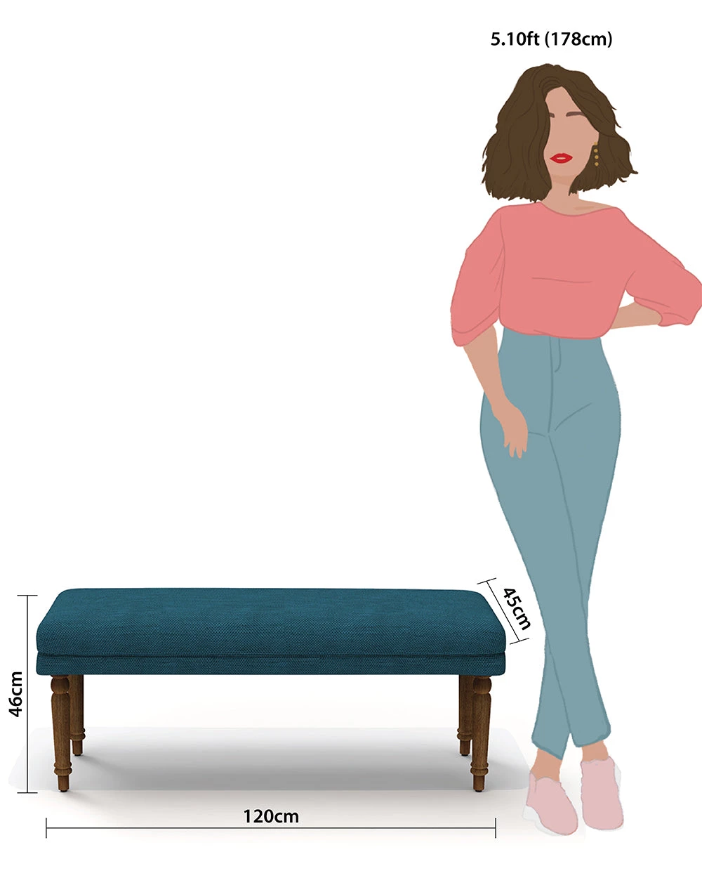 Chumbakdesign Nawaab Bench - Mediterranian Blue 8 Chumbakdesign Nawaab Bench - Mediterranian Blue