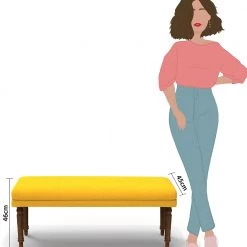 Chumbakdesign Nawaab Bench - Sahara Mustard