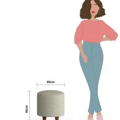 Chumbakdesign Furniture & Storage French Pouffe - Srilanka Ivory