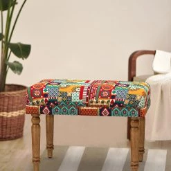 Chumbakdesign Furniture & Storage Nawaab Bench Small - Floral Swirls
