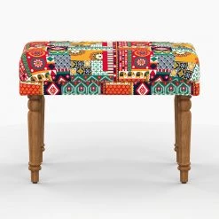 Chumbakdesign Furniture & Storage Nawaab Bench Small - Floral Swirls 11 Chumbakdesign Furniture & Storage Nawaab Bench Small - Floral Swirls