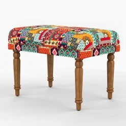 Chumbakdesign Furniture & Storage Nawaab Bench Small - Floral Swirls 12 Chumbakdesign Furniture & Storage Nawaab Bench Small - Floral Swirls