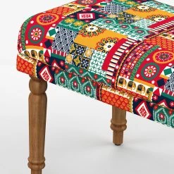Chumbakdesign Furniture & Storage Nawaab Bench Small - Floral Swirls 15 Chumbakdesign Furniture & Storage Nawaab Bench Small - Floral Swirls