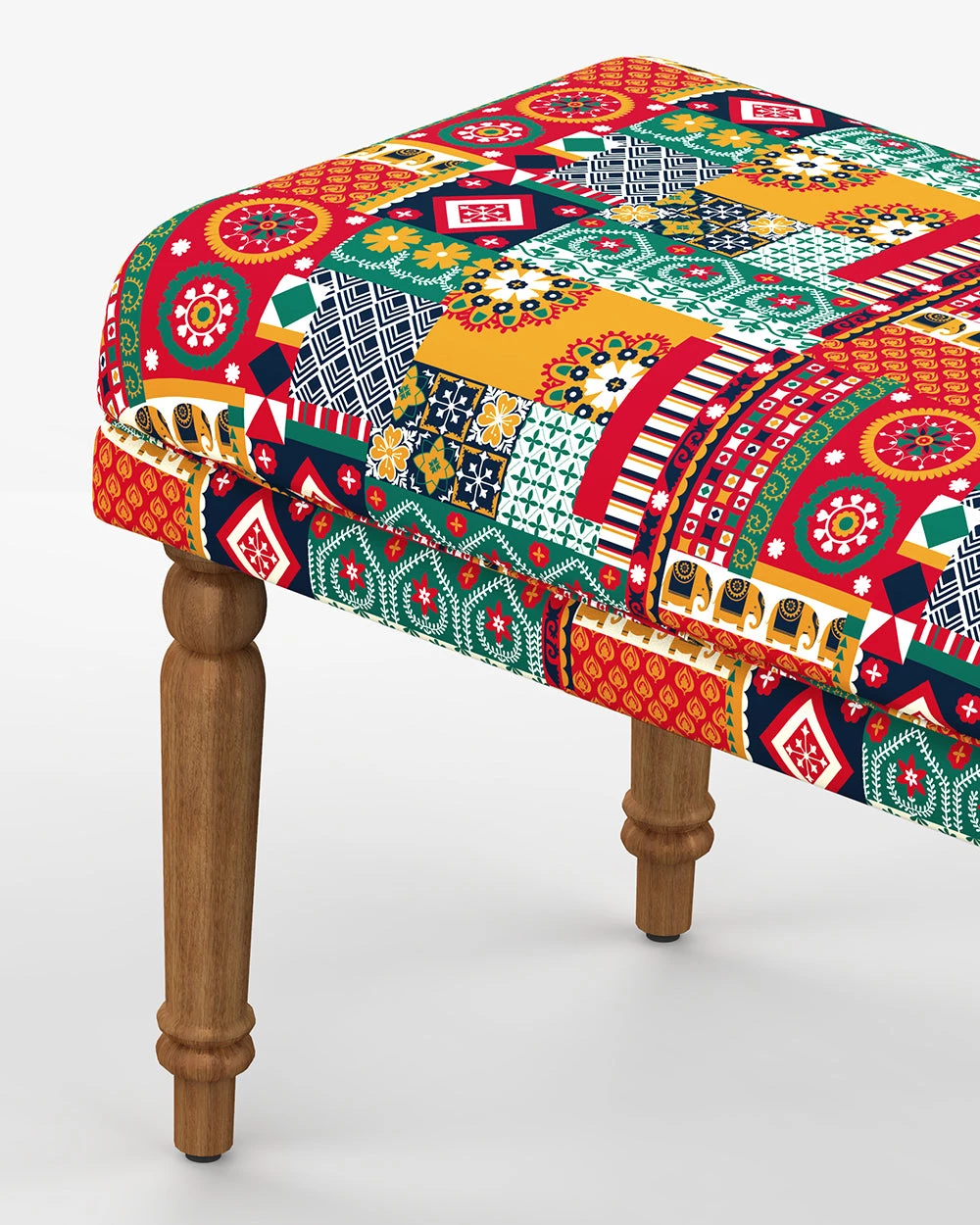 Chumbakdesign Furniture & Storage Nawaab Bench Small - Floral Swirls 8 Chumbakdesign Furniture & Storage Nawaab Bench Small - Floral Swirls