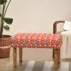 Chumbakdesign Nawaab Bench Small - Red Ikkat 2 Chumbakdesign Nawaab Bench Small - Red Ikkat