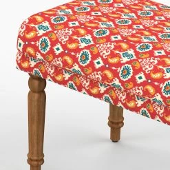 Chumbakdesign Nawaab Bench Small - Red Ikkat