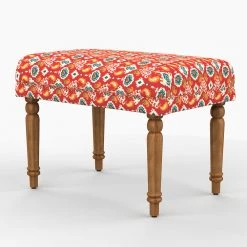 Chumbakdesign Nawaab Bench Small - Red Ikkat