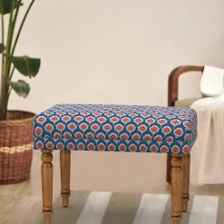 Chumbakdesign Nawaab Bench Small - Blue Ikkat