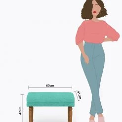 Chumbakdesign Furniture & Storage Nawaab Bench Small - Maldivian Teal