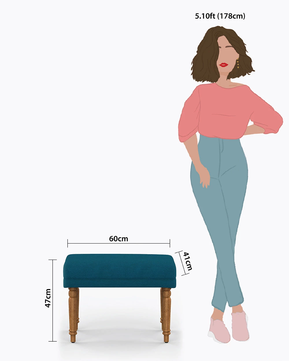 Chumbakdesign Furniture & Storage Nawaab Bench Small - Mediterranian Blue 11 Chumbakdesign Furniture & Storage Nawaab Bench Small - Mediterranian Blue