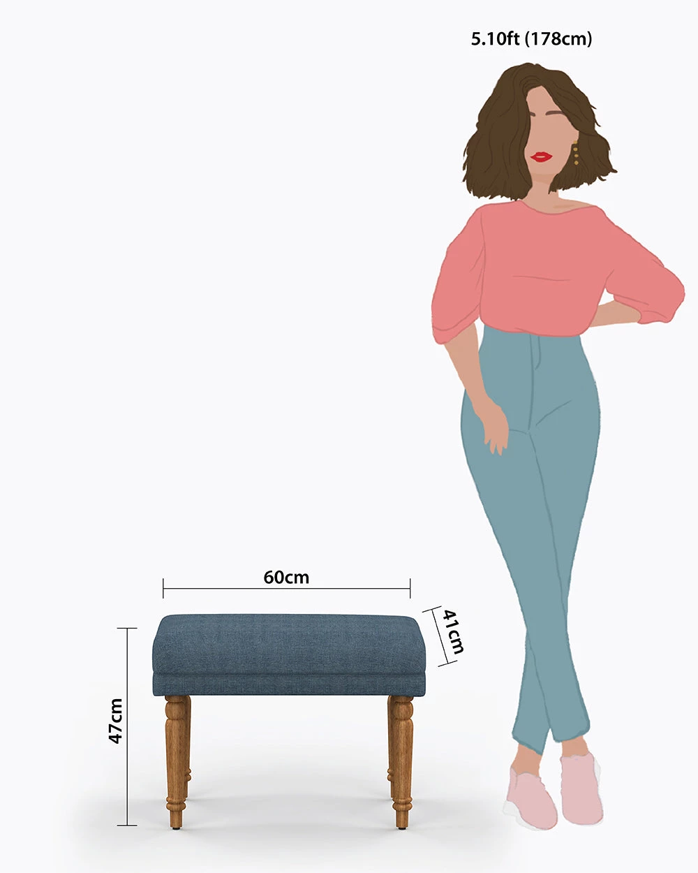 Chumbakdesign Furniture & Storage Nawaab Bench Small - Sailor Blue 11 Chumbakdesign Furniture & Storage Nawaab Bench Small - Sailor Blue