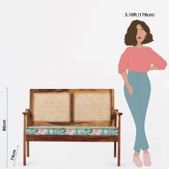 Chumbakdesign Furniture & Storage French Rattan Loveseat-2 Seater,Spring Bloom 15 Chumbakdesign Furniture & Storage French Rattan Loveseat-2 Seater,Spring Bloom