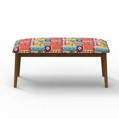 Chumbakdesign Jodhpur Bench - Floral Swirls Red