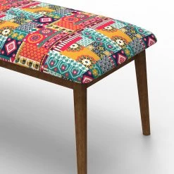 Chumbakdesign Jodhpur Bench - Floral Swirls Red