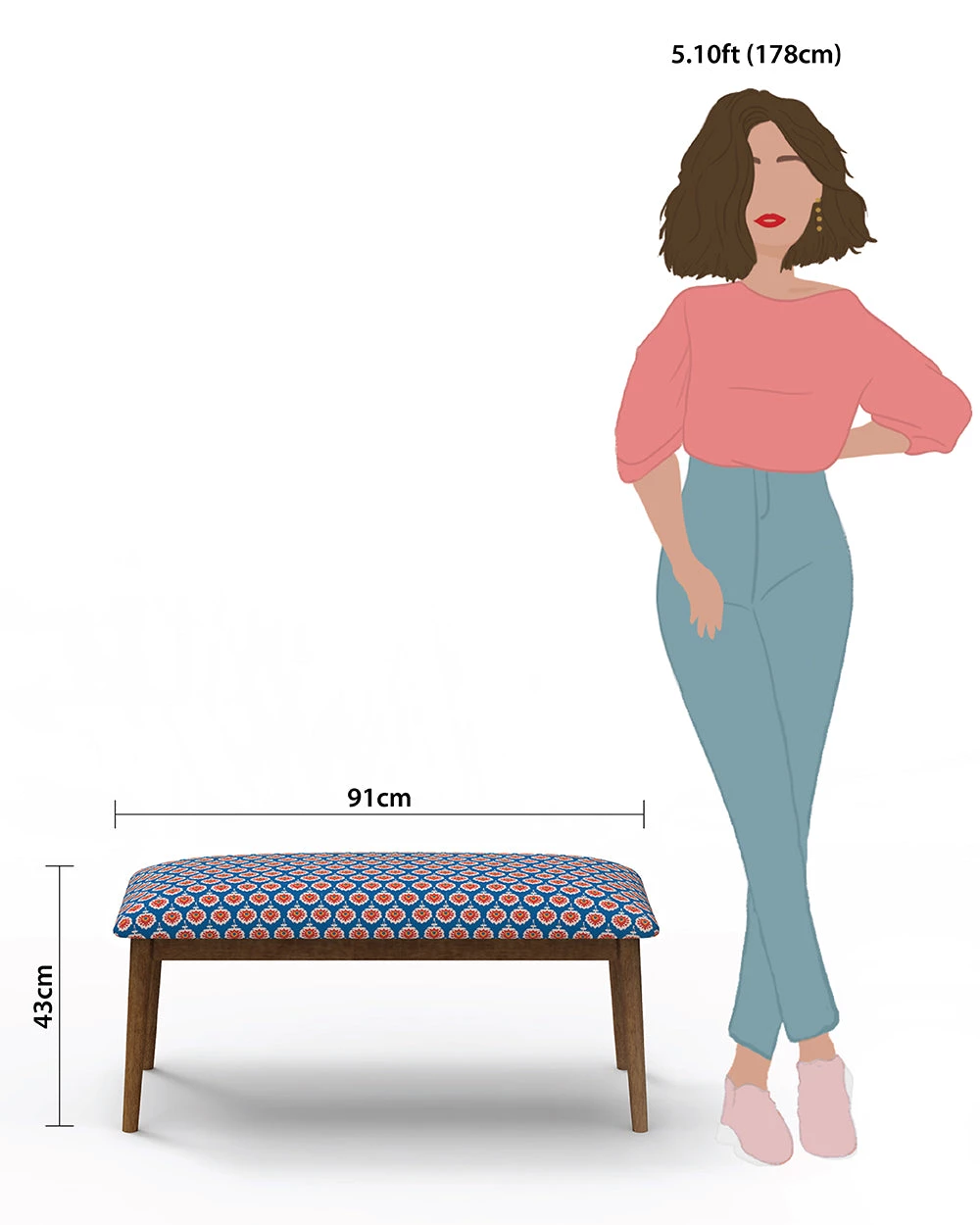 Chumbakdesign Furniture & Storage Jodhpur Bench - Blue Ikkat 9 Chumbakdesign Furniture & Storage Jodhpur Bench - Blue Ikkat