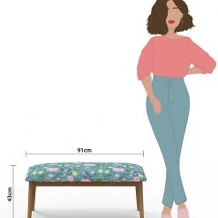 Chumbakdesign Furniture & Storage Jodhpur Bench - Spring Bloom Teal 16 Chumbakdesign Furniture & Storage Jodhpur Bench - Spring Bloom Teal