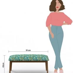 Chumbakdesign Jodhpur Bench - Tropical Ikkat Green