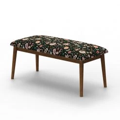 Chumbakdesign Jodhpur Bench - Bohemian Paisleys Black Furniture & Storage
