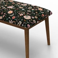 Chumbakdesign Jodhpur Bench - Bohemian Paisleys Black Furniture & Storage