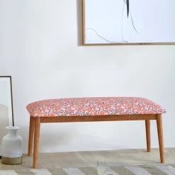 Chumbakdesign Jodhpur Bench - Earthy Florals Peach Furniture & Storage