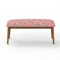 Chumbakdesign Jodhpur Bench - Earthy Florals Peach Furniture & Storage