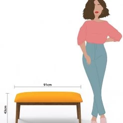 Chumbakdesign Jodhpur Bench - Sahara Mustard