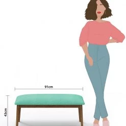 Chumbakdesign Jodhpur Bench - Maldivian Teal Furniture & Storage