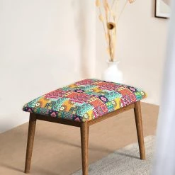 Chumbakdesign Jodhpur Bench Small- Floral Swirls Red