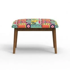 Chumbakdesign Jodhpur Bench Small- Floral Swirls Red