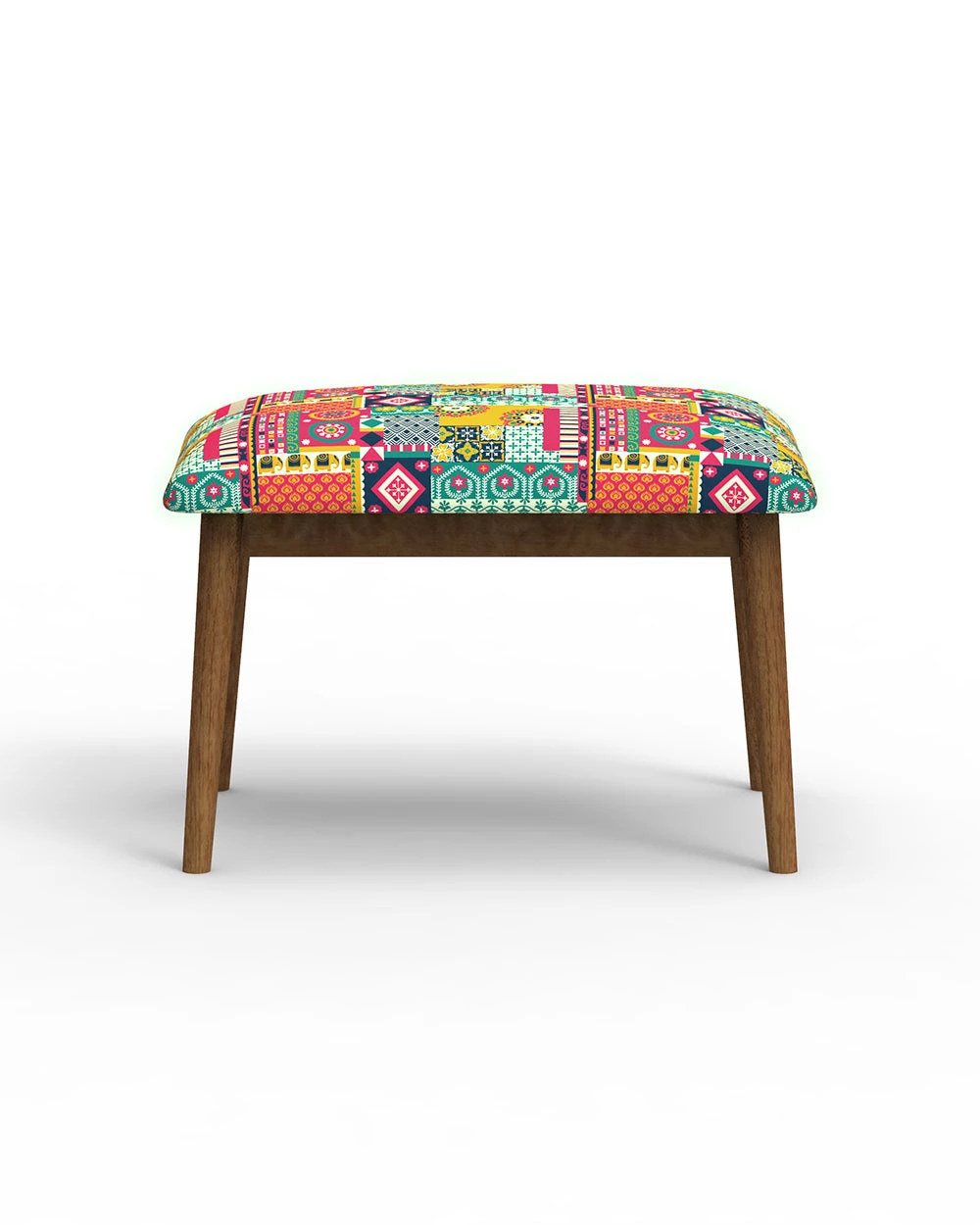 Chumbakdesign Jodhpur Bench Small- Floral Swirls Red 4 Chumbakdesign Jodhpur Bench Small- Floral Swirls Red