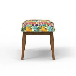 Chumbakdesign Jodhpur Bench Small- Floral Swirls Red 12 Chumbakdesign Jodhpur Bench Small- Floral Swirls Red