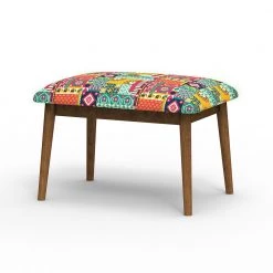 Chumbakdesign Jodhpur Bench Small- Floral Swirls Red 13 Chumbakdesign Jodhpur Bench Small- Floral Swirls Red
