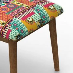 Chumbakdesign Jodhpur Bench Small- Floral Swirls Red 14 Chumbakdesign Jodhpur Bench Small- Floral Swirls Red