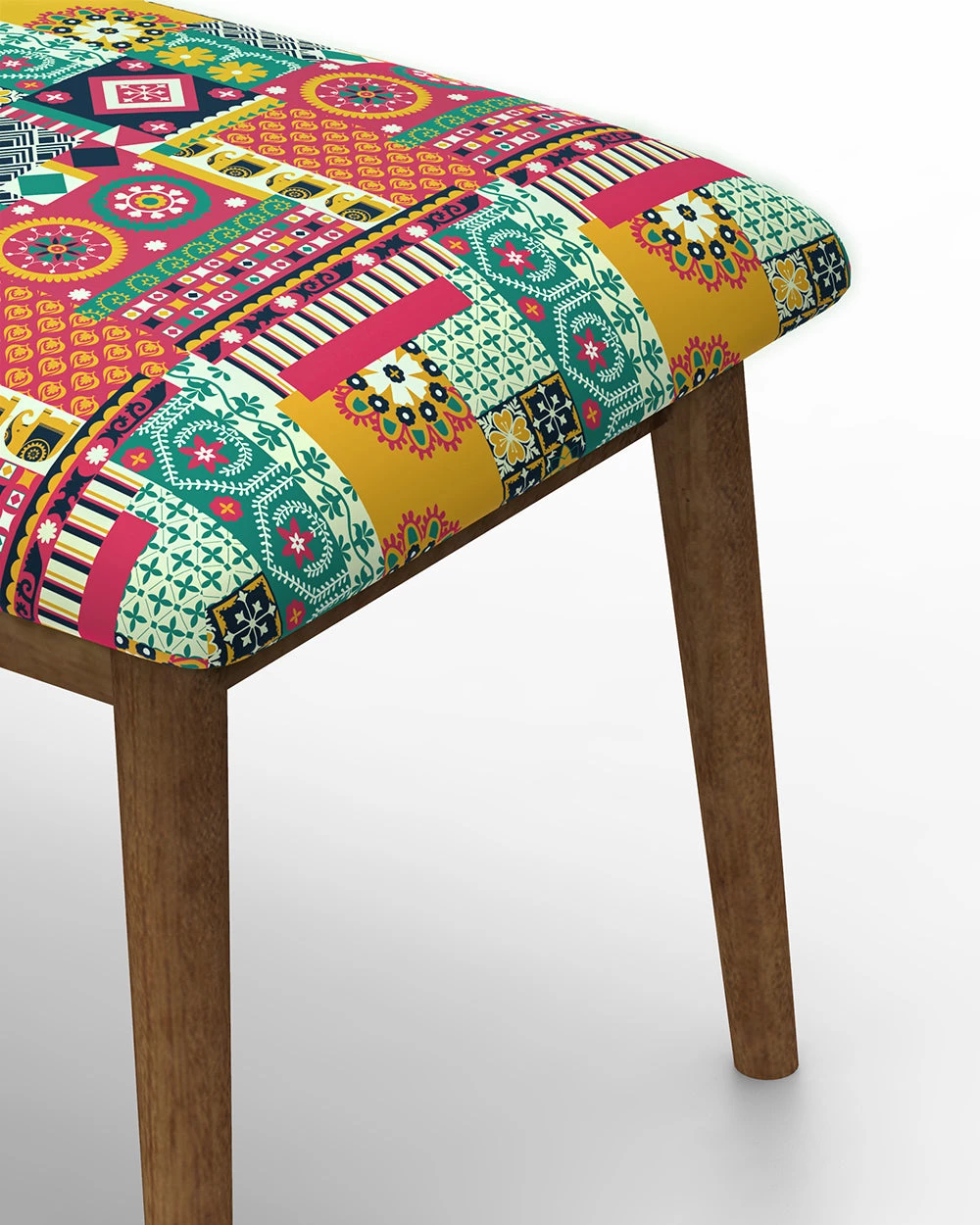 Chumbakdesign Jodhpur Bench Small- Floral Swirls Red 7 Chumbakdesign Jodhpur Bench Small- Floral Swirls Red