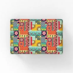 Chumbakdesign Jodhpur Bench Small- Floral Swirls Red 15 Chumbakdesign Jodhpur Bench Small- Floral Swirls Red