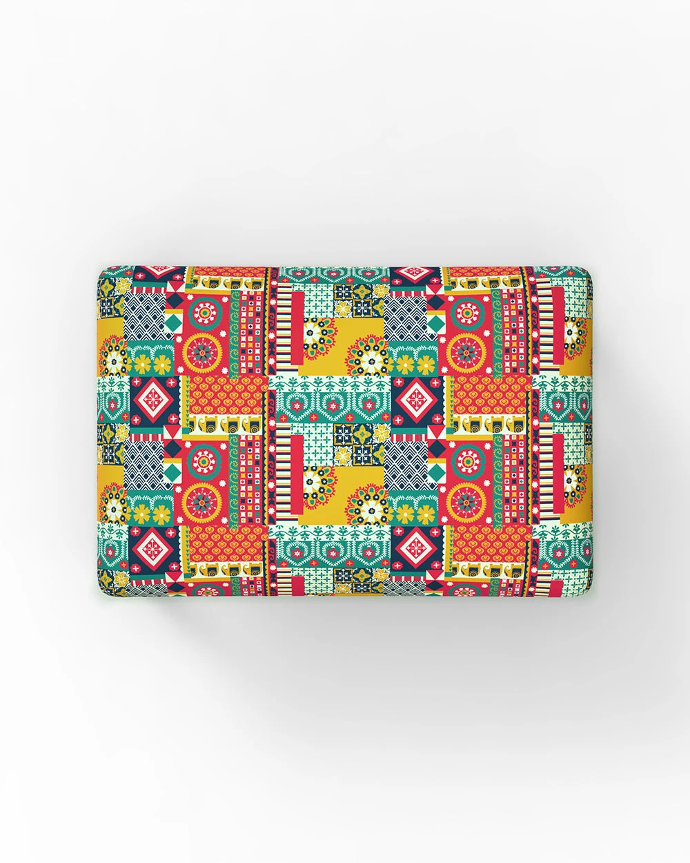 Chumbakdesign Jodhpur Bench Small- Floral Swirls Red 8 Chumbakdesign Jodhpur Bench Small- Floral Swirls Red