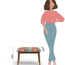 Chumbakdesign Jodhpur Bench Small- Floral Swirls Red 16 Chumbakdesign Jodhpur Bench Small- Floral Swirls Red