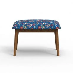 Chumbakdesign Jodhpur Bench Small- India Paisleys Blue Furniture & Storage