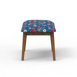 Chumbakdesign Jodhpur Bench Small- India Paisleys Blue Furniture & Storage