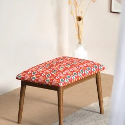 Chumbakdesign Jodhpur Bench Small -Red Ikkat