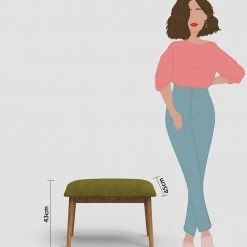 Chumbakdesign Jodhpur Bench Small - Savanna Green Furniture & Storage